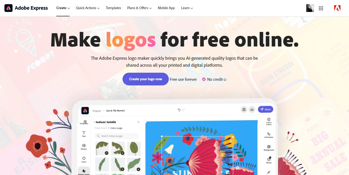 Criador de Logos Adobe Express